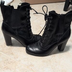 Liz Claiborne Black Lace-Up Boots